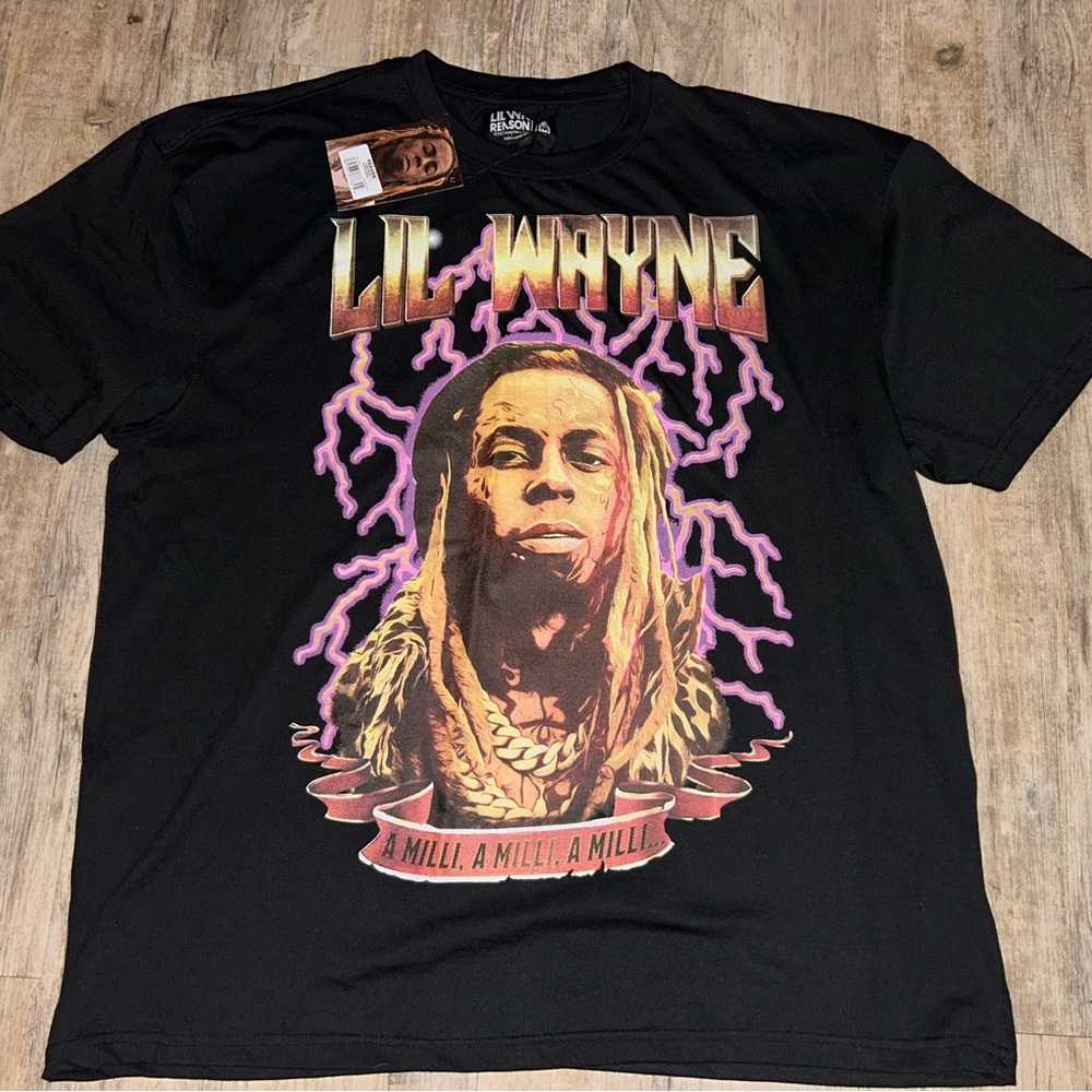 Lil Wayne Graphic T-Shirt - Black and Purple